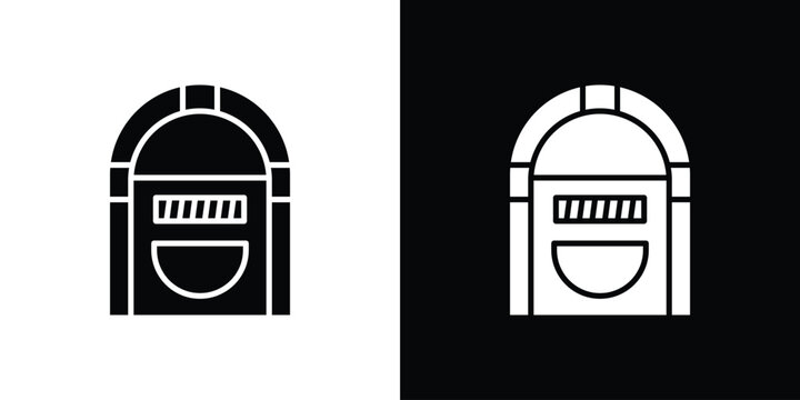 Jukebox icon design. Black flat style sign for mobile concept