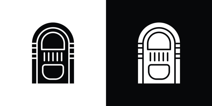 Jukebox icon design. Black flat style sign for mobile concept
