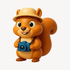 Cute squirrel photographer illustration.