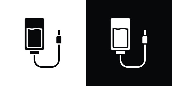 Intravenous icon design. Black flat style sign for mobile concept