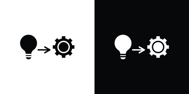Implementation icon design. Black flat style sign for mobile concept