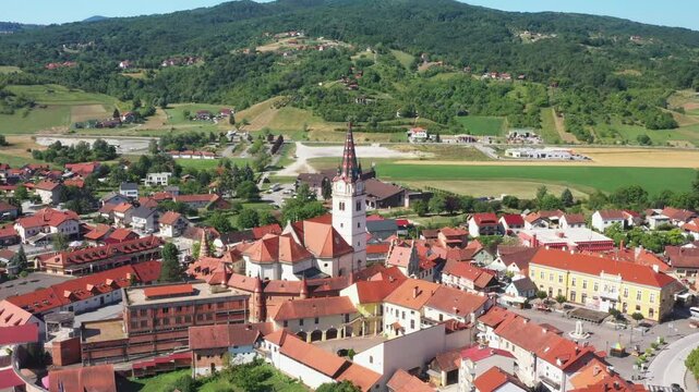 Church of Blessed Virgin Mary in Marija Bistrica, Croatia. Marian Shrine of the Black Madonna, popular catholic sanctuary in Croatia.