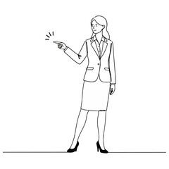 Businesswoman Silhouette Walking Line Art Vector