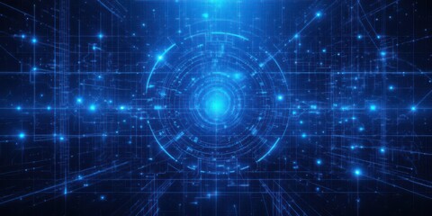  Circuitscape Immerse Yourself in a Digital World with this Electric Blue Mosaic Tech Inspired Aesthetics