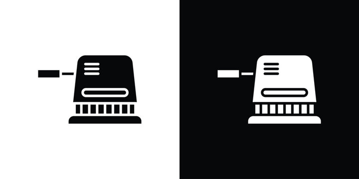 Floor sanding machine icon design. Black flat style sign for mobile concept