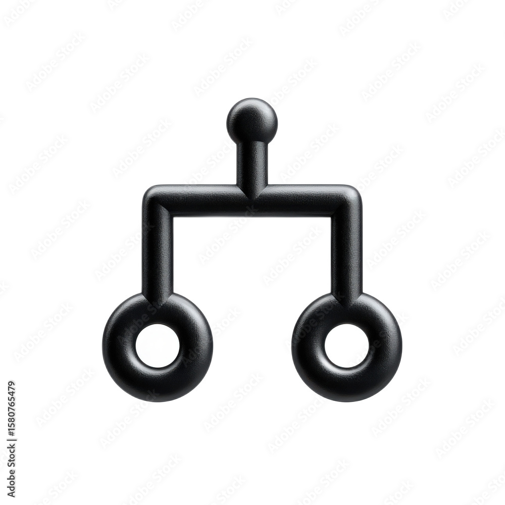 Poster abstract black art symbol with geometric shapes and a minimalistic design on a transparent backgroun