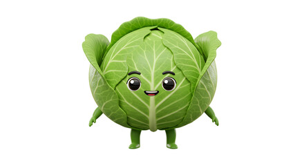 Cute Cabbage Cartoon Character