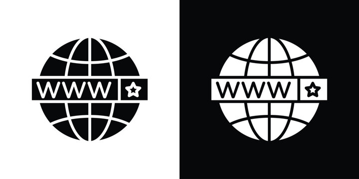 Domain icon design. Black flat style sign for mobile concept