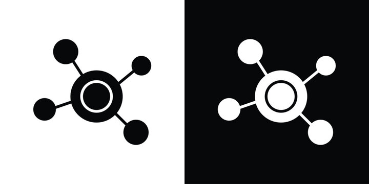 Decentralized icon design. Black flat style sign for mobile concept