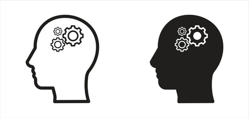 Vector icon representing Critical thinking and intelligent problem solving skills. Vector illustration .