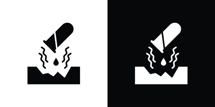 Corrosive substance icon design. Black flat style sign for mobile concept