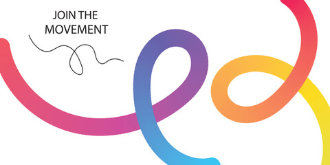 Abstract Color Background with Dynamic Gradient Lines. Vector 3d Curve Ribbons. Wavy Rainbow Graphic Design