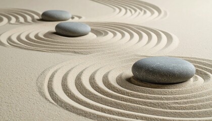 Zen Sand Garden Arrangement With Grey Stones