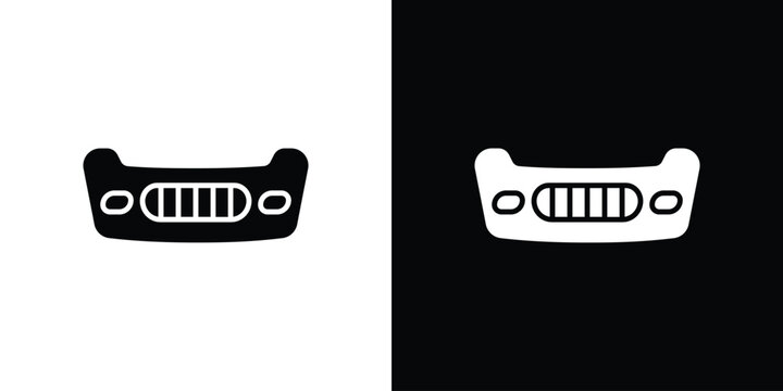 Car bumper icon design. Black flat style sign for mobile concept