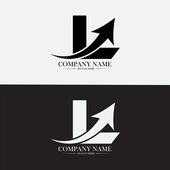 Finance Logo With L Letter Concept Marketing and Financial Business Logo With Growth Arrow