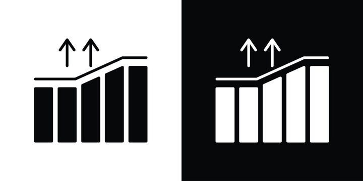 Business performance icon design. Black flat style sign for mobile concept