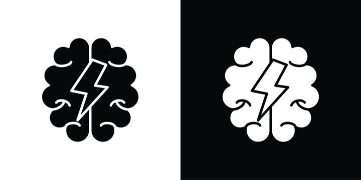Brainstorm icon design. Black flat style sign for mobile concept