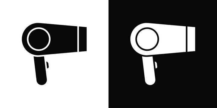 Blow dryer icon design. Black flat style sign for mobile concept