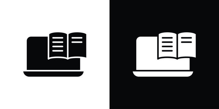 Blended learning icon design. Black flat style sign for mobile concept