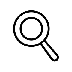 Simple Magnifying Glass Icon on Transparent Background