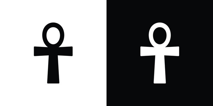 Ankh icon design. Black flat style sign for mobile concept