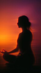 Fototapeta premium Serene silhouette meditation wallpaper.