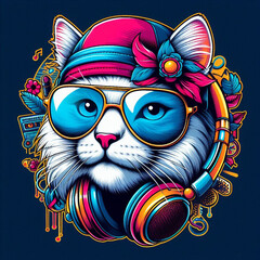 the head of a cat, cat, cat with headphone, cat vector, cat with a bow tie, cat with a bow, cat on a black background, black cat with red eyes, black cat with red hair, cat head with wings