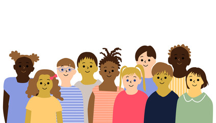 いろんな国の子供たち正面10人