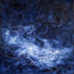 Obraz premium Celestial Threads II Fine interlaced threads of starlight weaving through darkness delicate and intricate