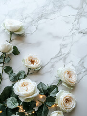 Roses on marble slabs