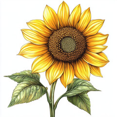 Fototapeta premium sunflower isolated on white background