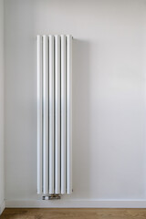 Modern electric heater in a minimalist living room design for winter comfort