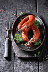 Traditional cured sausage made of pork meat.