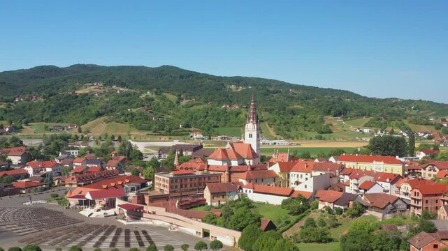 Church of Blessed Virgin Mary in Marija Bistrica, Croatia. Marian Shrine of the Black Madonna, popular catholic sanctuary in Croatia.