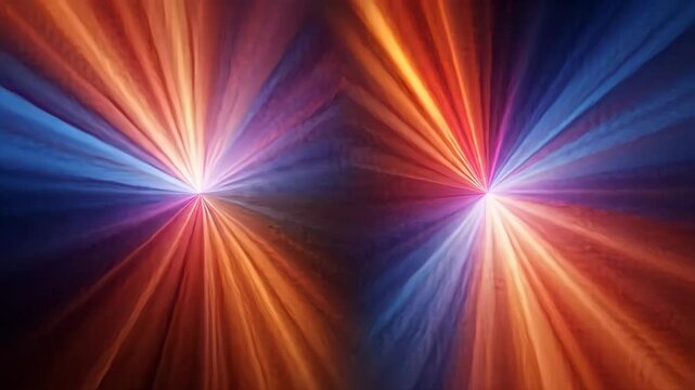 Dynamic Light Rays in Blue Orange and Red Hues
