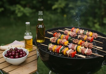 Delicious grilled skewers summer bbq cookout