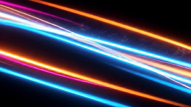 Dynamic Neon Light Streaks Abstract Background
