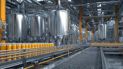 Exploring the efficient process of beer production in a contemporary brewery facility