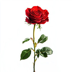 red rose on white background