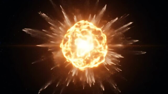 Fiery Cosmic Explosion In Deep Space