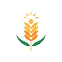 Minimal Wheat and Sun Logo for Growth Concepts