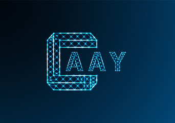 AAY low poly letter logo vector design. AAY lower poly logo design. AAY unique low poly logo design.