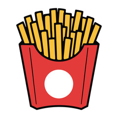 Cartoon French Fries in Red Box