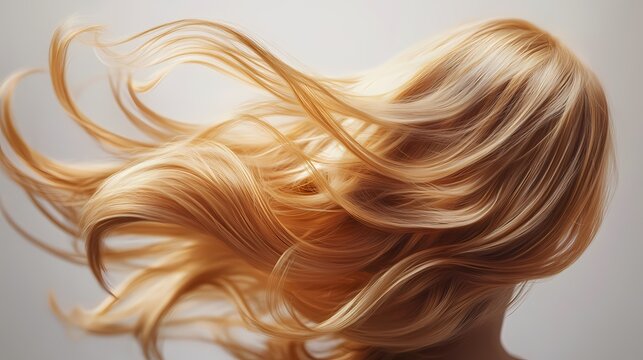 Golden wig on white background