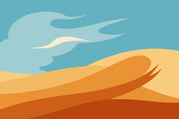 windswept desert scene with dust clouds