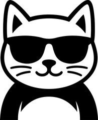 black cat with sunglasses