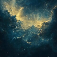 Obraz premium Celestial Drift Soft drifting clouds of luminescence against a dark cosmic background gentle and meditative