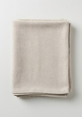 Stacked Beige Linen Fabric: Minimalist Textile Texture on White Background, Soft Neutral Tones