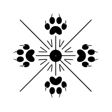 Cat Paw Print Compass