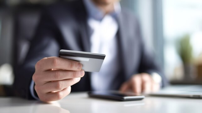 カードとスマホを持つビジネスマン01